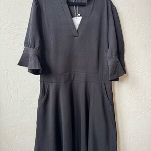 Elegant Black V-Neck Dress